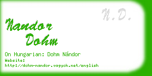 nandor dohm business card