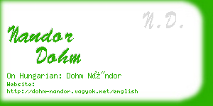 nandor dohm business card
